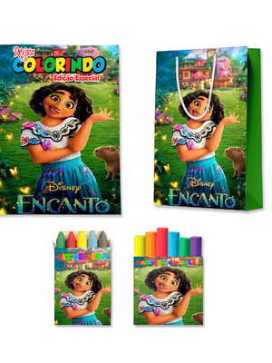 Kit colorir com massinha e sacola encanto mirabel