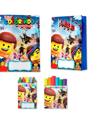 Kit colorir com massinha e sacola lego
