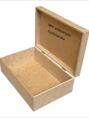 Kit 12 caixa retangular lisa com dobradiça 25x10x9 cm mdf