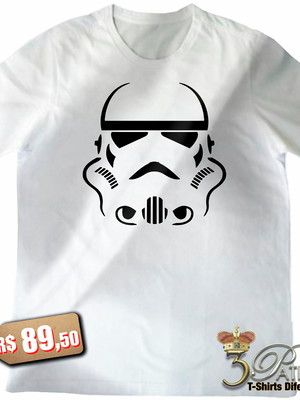 Camiseta helmet trooper branca 100% algodão premium