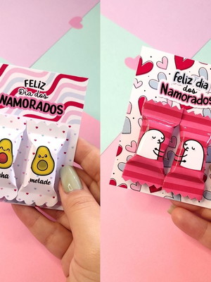 Bala dupla com card personalizado dia dos namorados