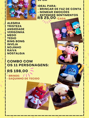Kit divertidamente 11 personagens - bonecos em feltro