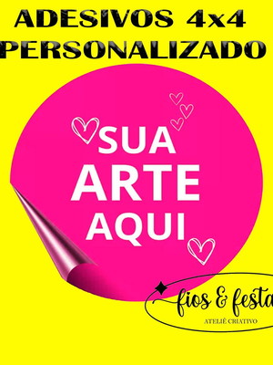 Adesivo redondo 4x4 -personalizado e cortado - qualquer tema