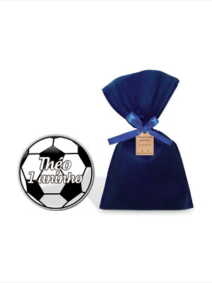 Imã bola de futebol personalizado em mdf com saquinho e tag