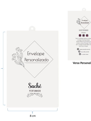 Envelope personalizado para sachê 12x8 cm