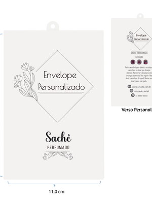 Envelope personalizado para sachê 16,5x11 cm