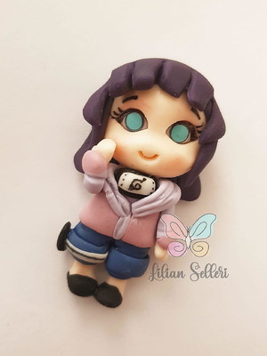 Aplique em biscuit hinata - naruto