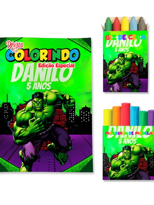 Kit colorir com massinha hulk