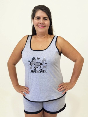 Pijama curto regata feminino plus size