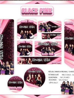 80 etiquetas escolares black pink
