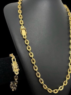 Kit corrente e pulseira cartier banhado a ouro 18k
