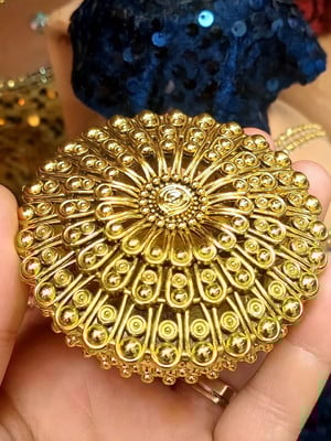 Kit 12 porta jóias redondo cromada dourado para lembrancinha