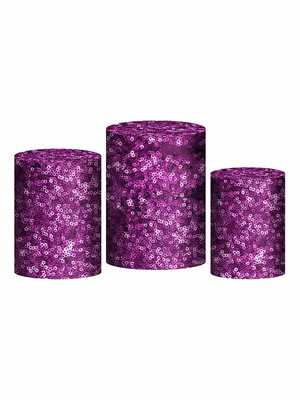 Trio capa cilindro lantejoula roxo 3d em tecido cld798