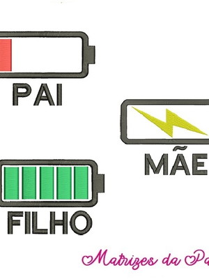 Matriz de bordado - energia pais e filho 3 matrizes