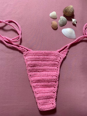 Biquíni crochê moda praia, piscina - calcinha