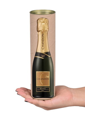 Tubolata 6x23 com tampa dourada metálica para mini champagne