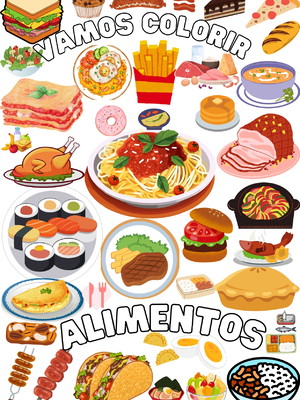Livro de colorir - alimentos