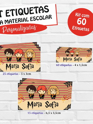 Etiqueta escolar harry potter 60 unidades