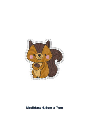 Patch bordado termocolante esquilo