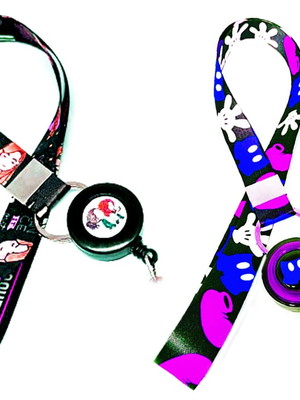 Porta crachá personalizado e roller clip 40 unidades