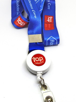 Roller clip personalizado e cordão 50 peças