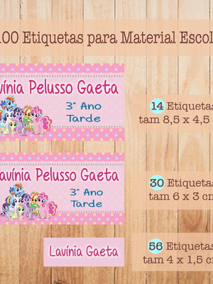Kit adesivo material escolar my little pony