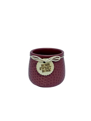 Vaso ou cachepot home sweet home bordô
