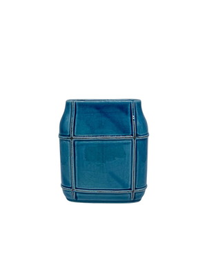Vaso cerâmica azul jeans