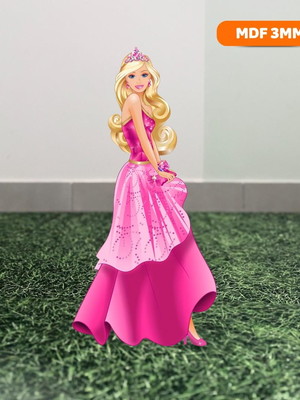 Display economic mdf 3mm princesa barbie 60cm