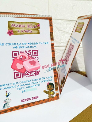 Plaquinha agradecimento - moana