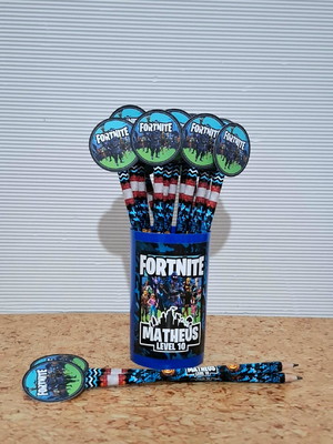 20 lápis personalizado com aplique - fortnite