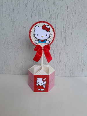 Centro de mesa hello kitty vermelha
