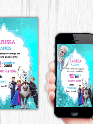 Convite virtual digital frozen