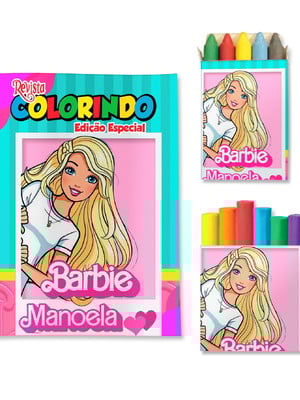 Kit colorir com massinha barbie