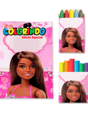 Kit colorir com massinha barbie negra