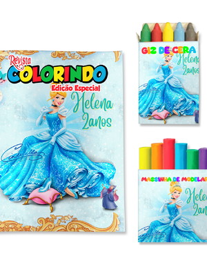 Kit colorir com massinha cinderela