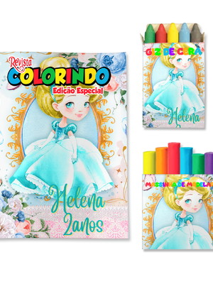 Kit colorir com massinha cinderela