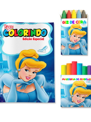 Kit colorir com massinha cinderela