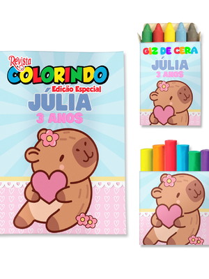 Kit colorir com massinha capivara