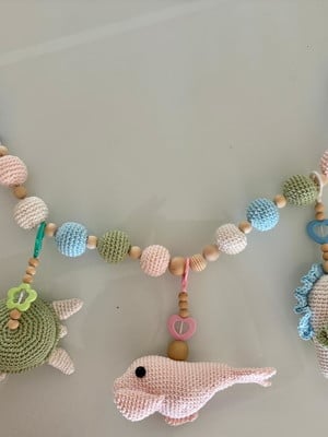 Móbile oceano para carrinho de bebê