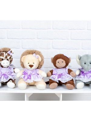 Kit 4 peças safári provence 15 cm -vestido com lese