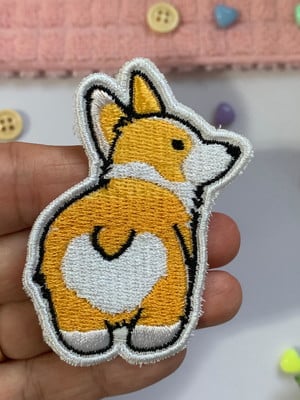 Patch bordado cachorro raça corgi - modelo1