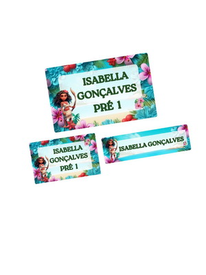 Kit 100 etiquetas escolar adesivas personalizadas