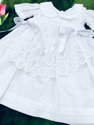 Vestido-batizado- detalhes de renda renascença= 18 meses