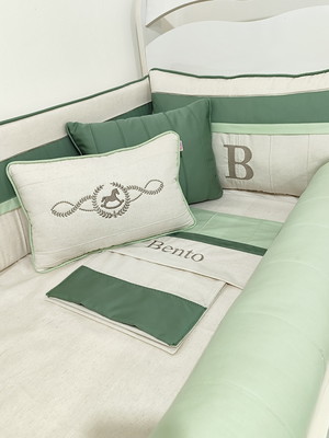 Kit berço linho/ gold- bento (7peças)