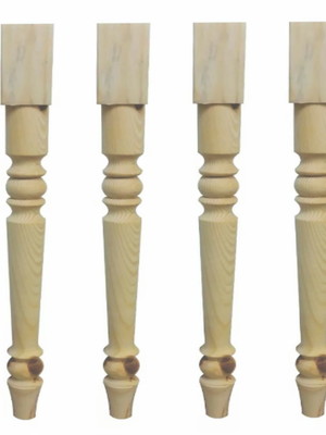 Pé de mesa torneado c/ 60cm madeira de pinus (kit c/ 4 pés)