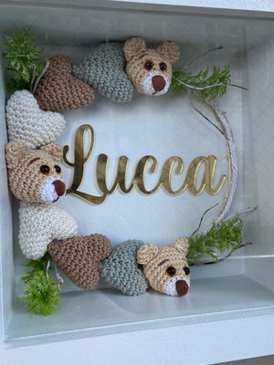 Quadro maternidade urso com led