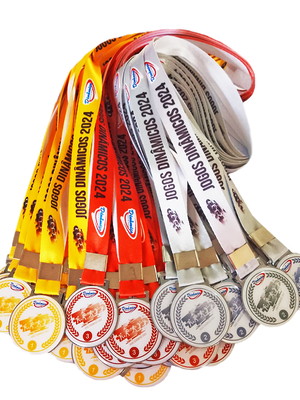 Medalha com fita personalizada kit com 30 unidades
