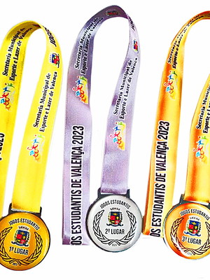 Medalha com fita personalizada futebol kit com 40 unidades