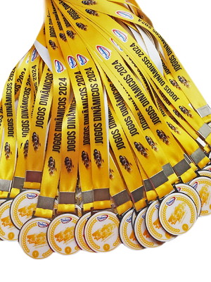 Medalha com fita personalizada pacote com 300 unidades